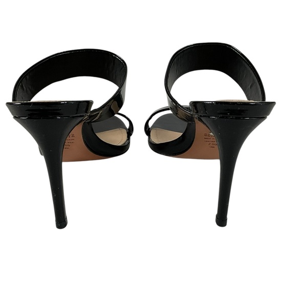 Schutz Black Patent Leather Strappy Heeled Sandals Size 7.5B Made in Brazil - Picture 6 of 12